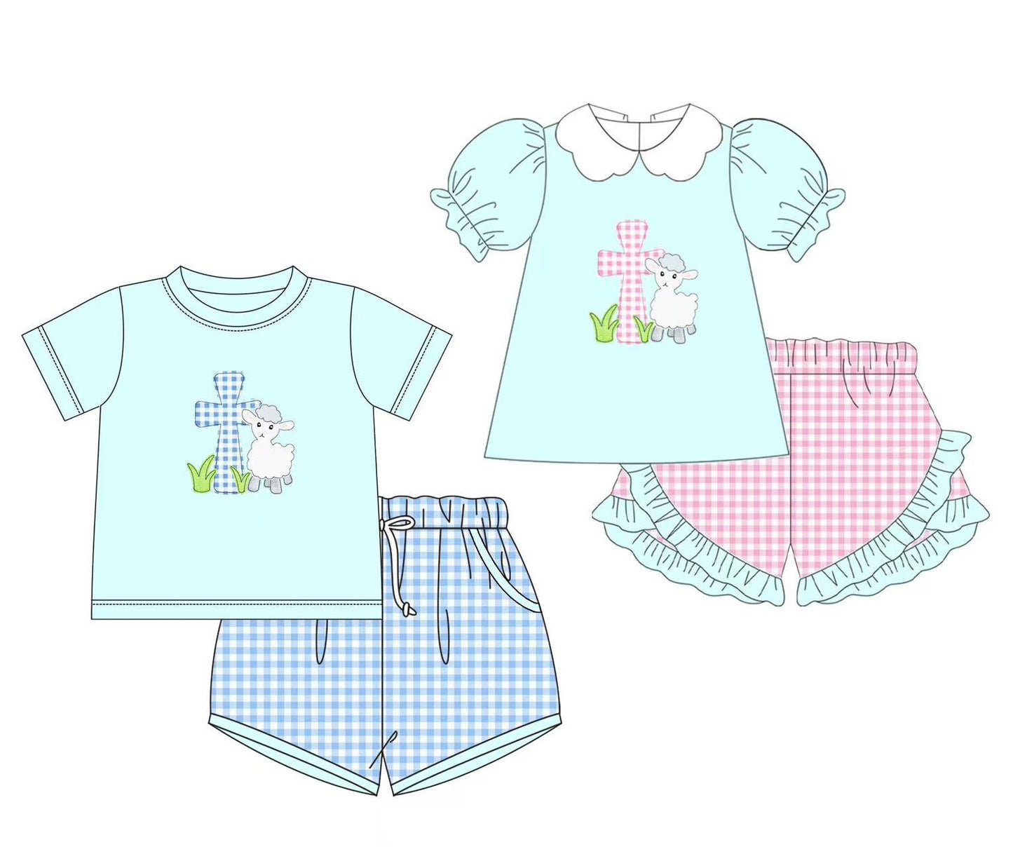 Easter Lamb Applique Sets
