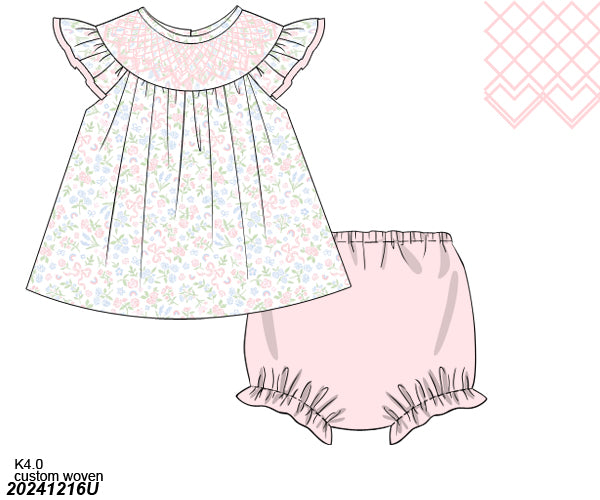 Mommy+Me GeoSmocks - Flowers, Bows & Rainbows