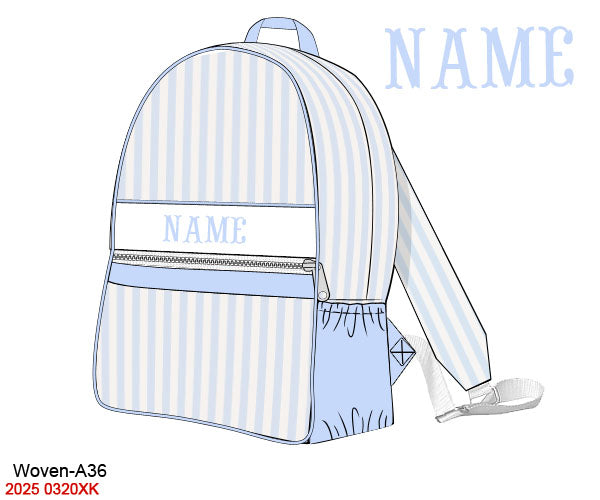 Blue Stripes + Baby Blue Luggage