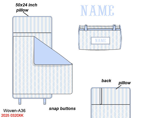 Blue Stripes + Baby Blue Luggage