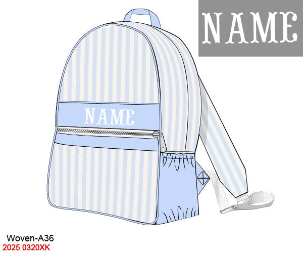 Blue Stripes + Baby Blue Luggage