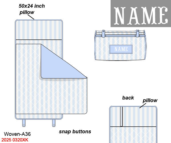 Blue Stripes + Baby Blue Luggage