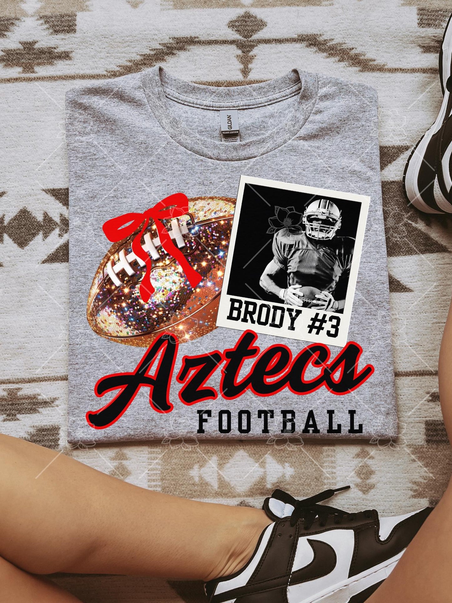 Custom Glitter Football Polaroid- Multiple Styles PLEASE READ DESCRIPTION