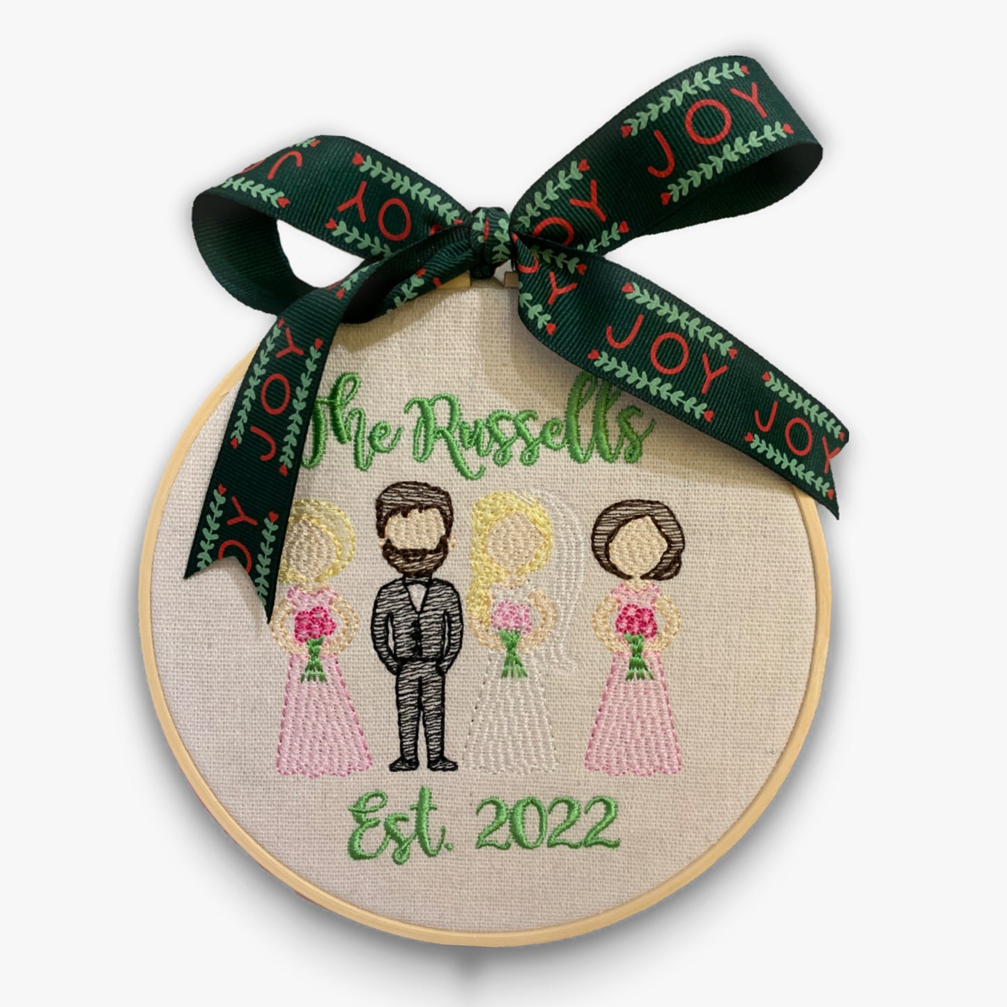 Custom Embroidered Christmas Ornament