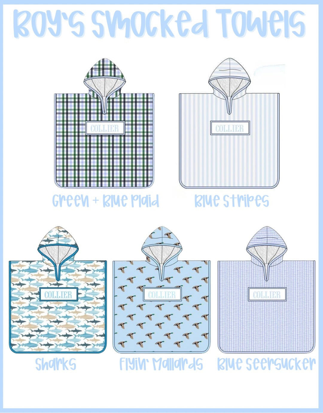 Custom Smocked Hooded Towel