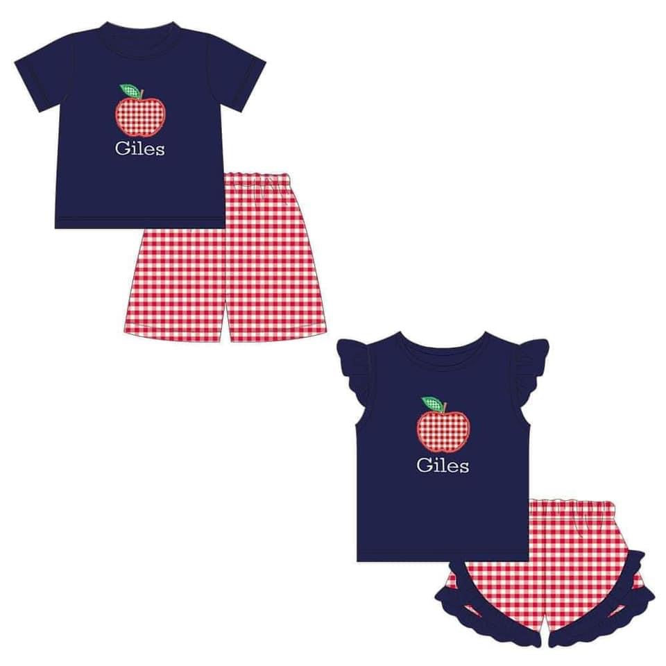 Back to School Apple Applique