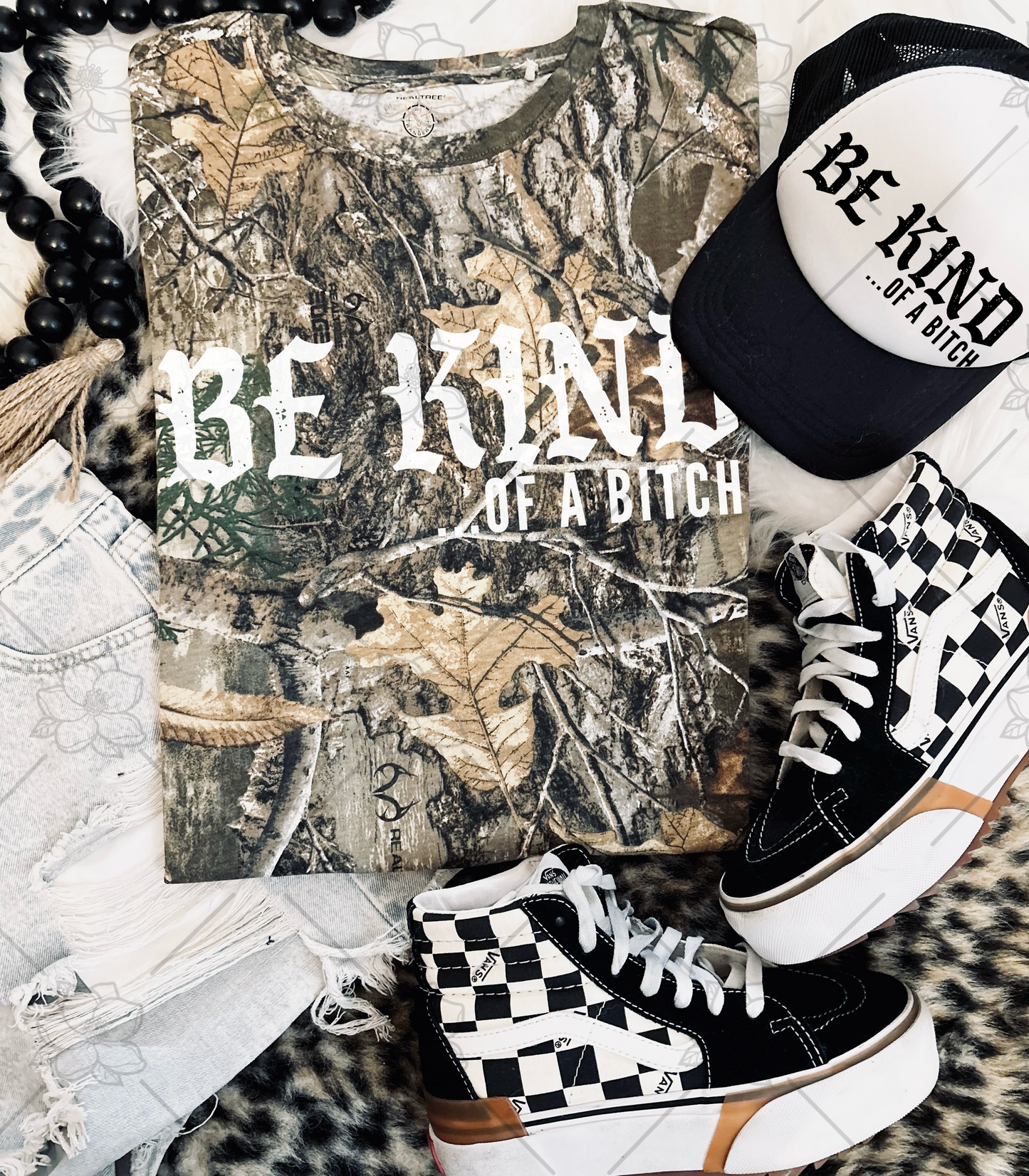Be kind… Camo Tee - multiple sayings