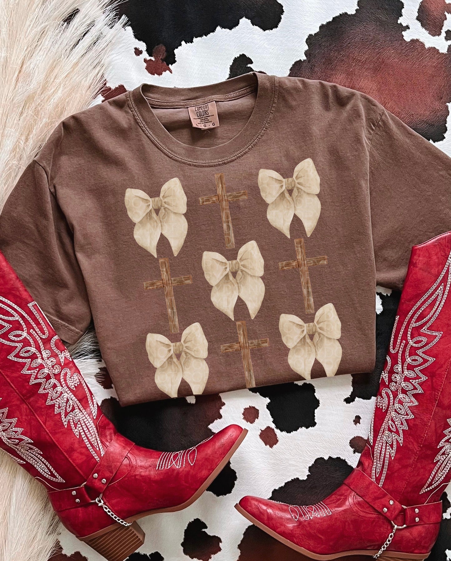 Cross & Coquette Collage Brown - Multiple Styles