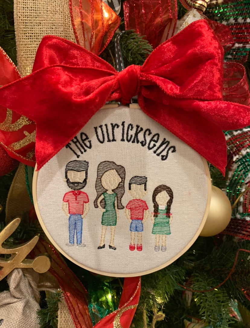 Custom Embroidered Christmas Ornament