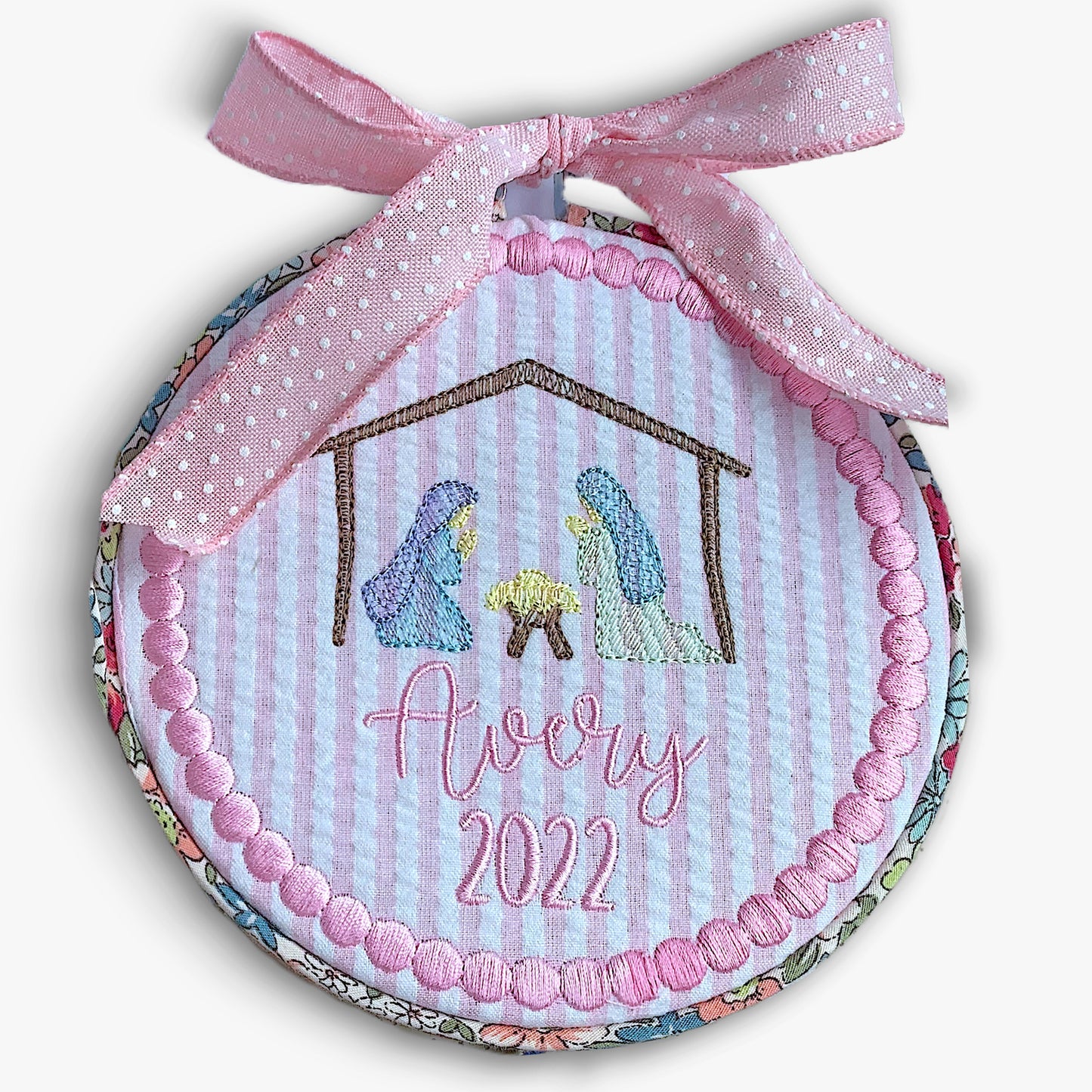 Custom Embroidered Christmas Ornament