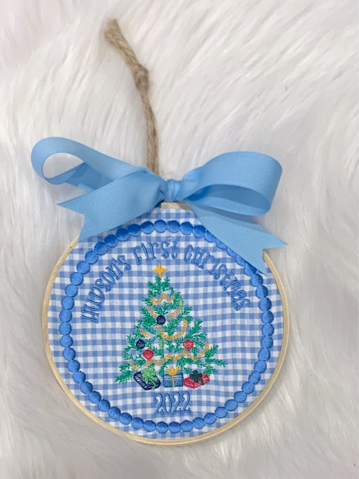 Custom Embroidered Christmas Ornament
