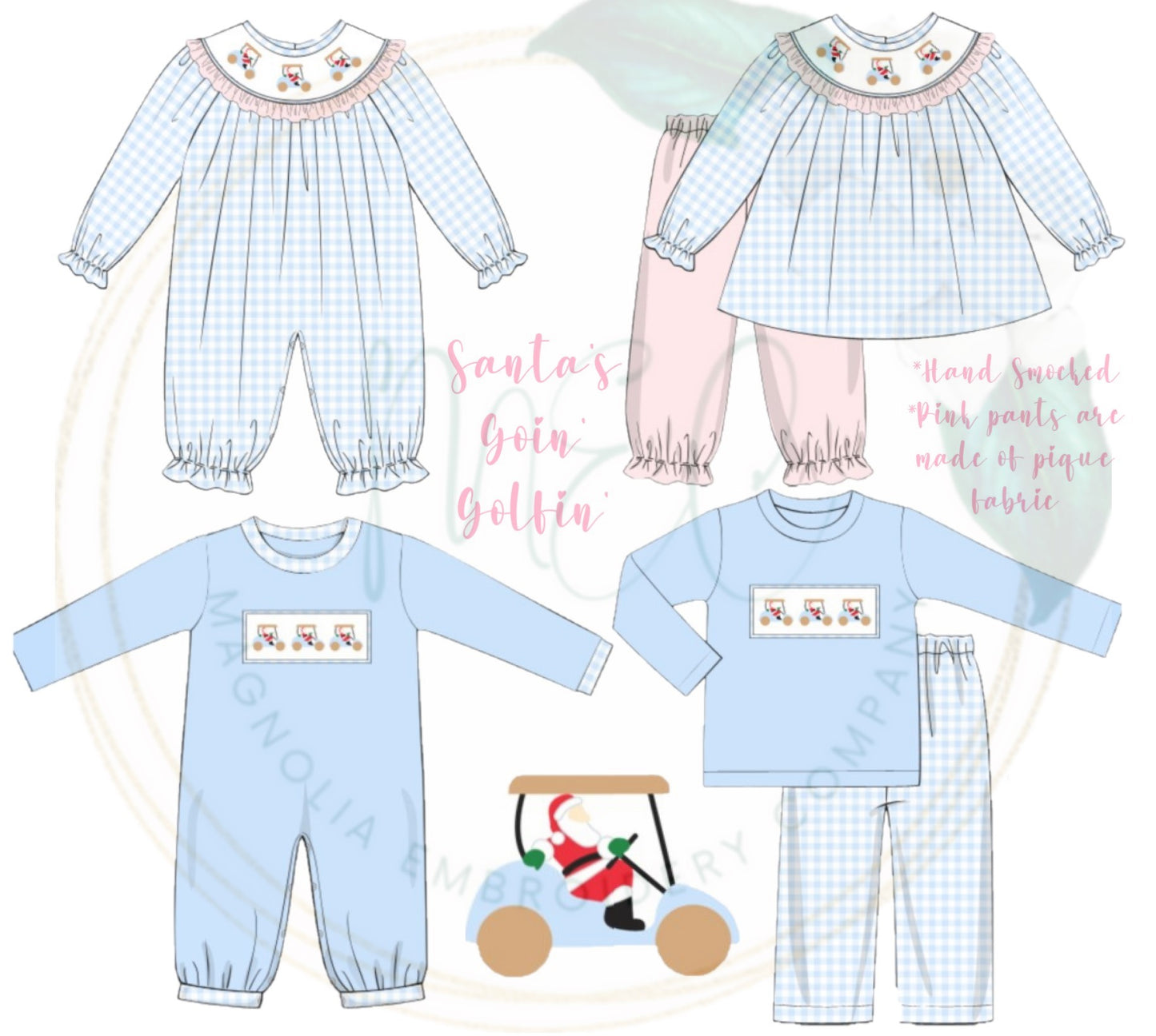 Santa's Goin' Golfin' Smocked Collection