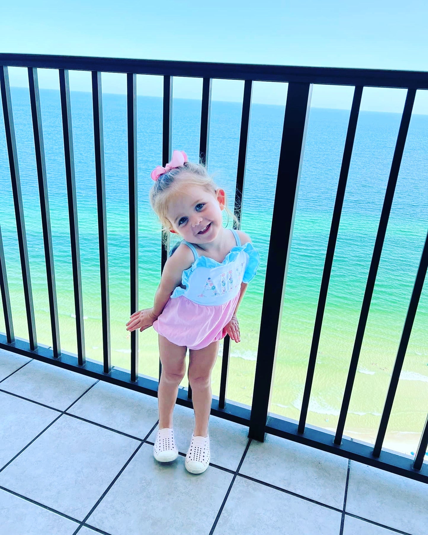 Customizable Pink & Blue Bubble Sunsuit