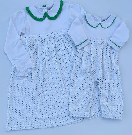 Bitty Dot Romper - Green