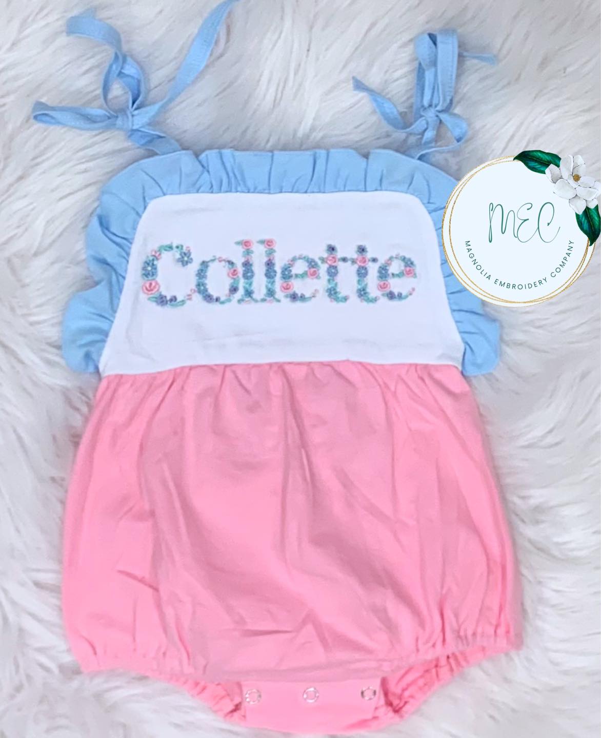 Customizable Pink & Blue Bubble Sunsuit