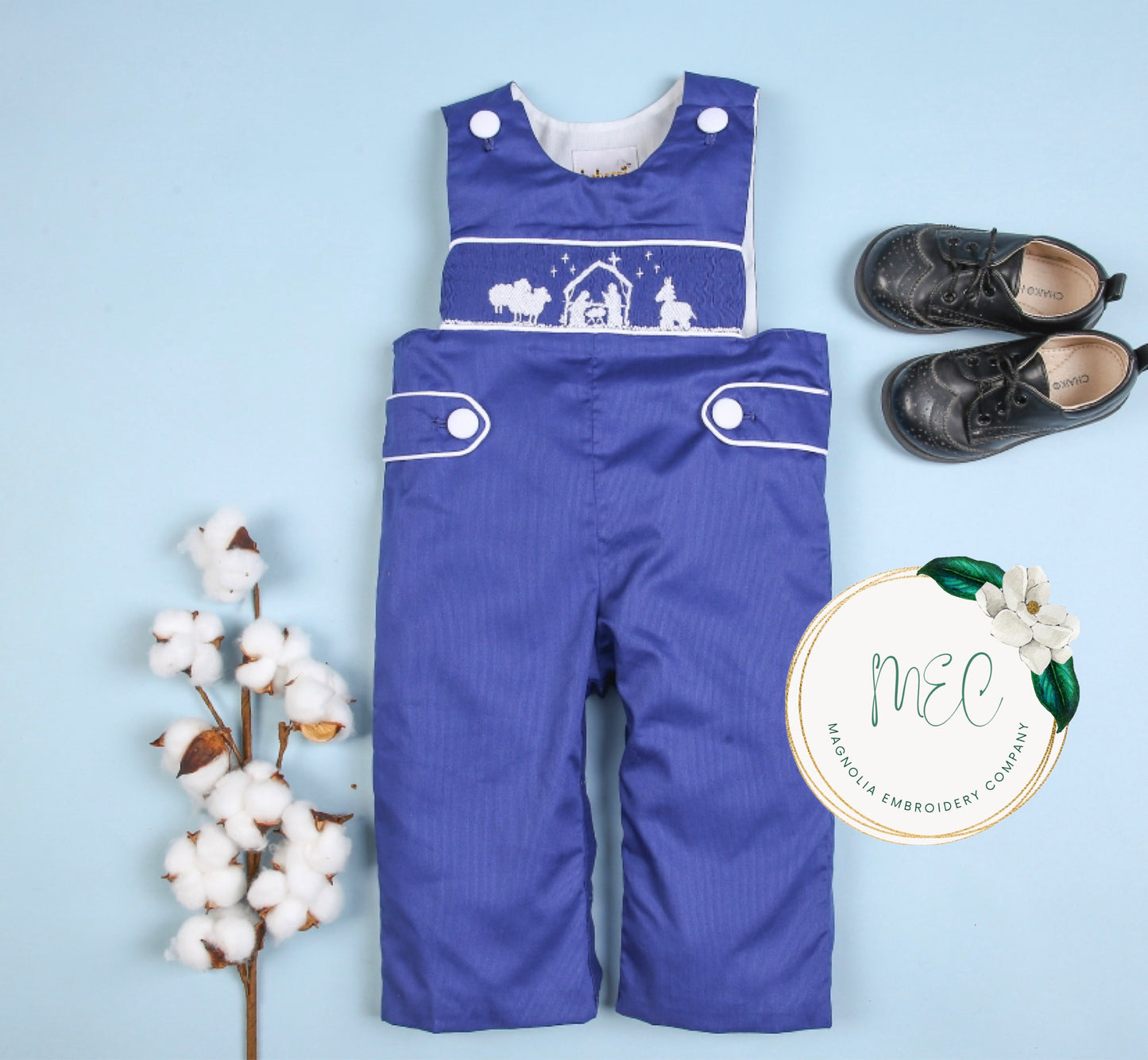 Smocked Nativity Scene Longall