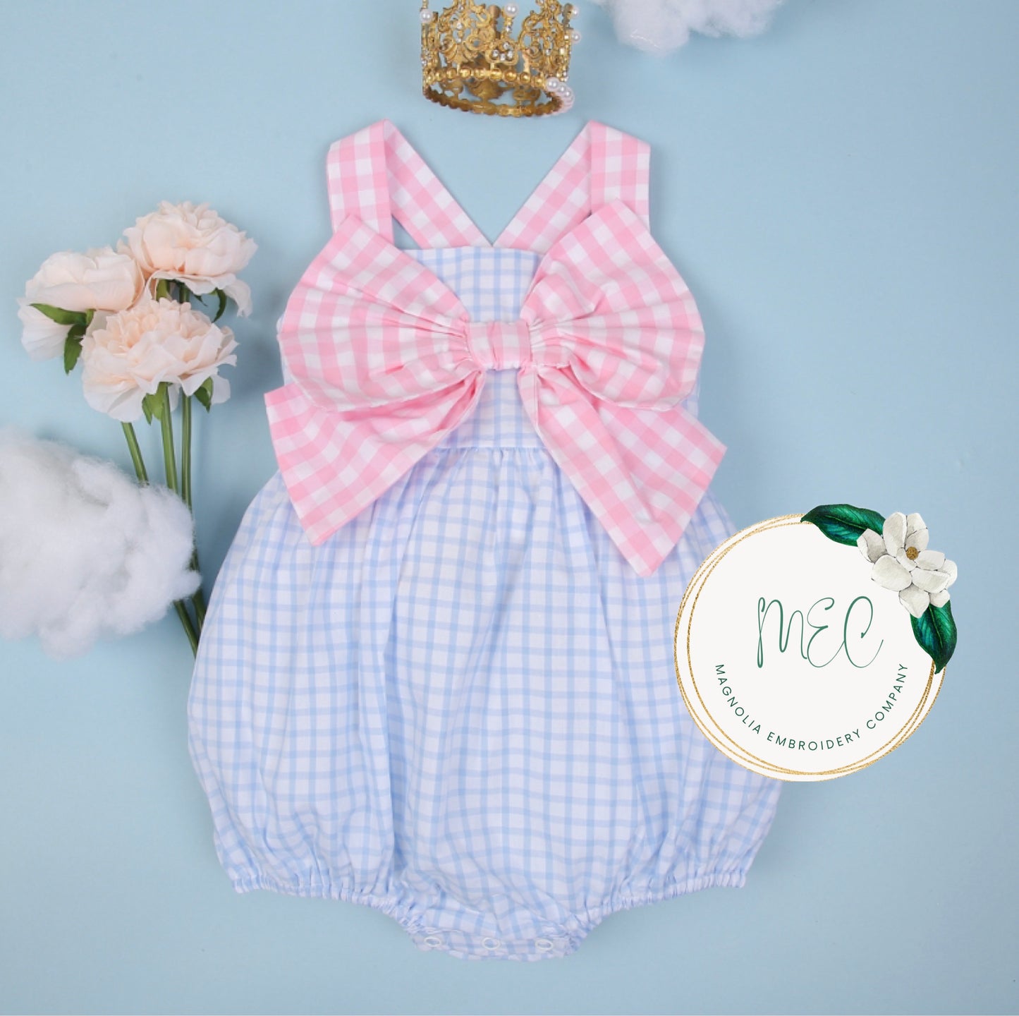 Pink Bow Windowpane Bubble