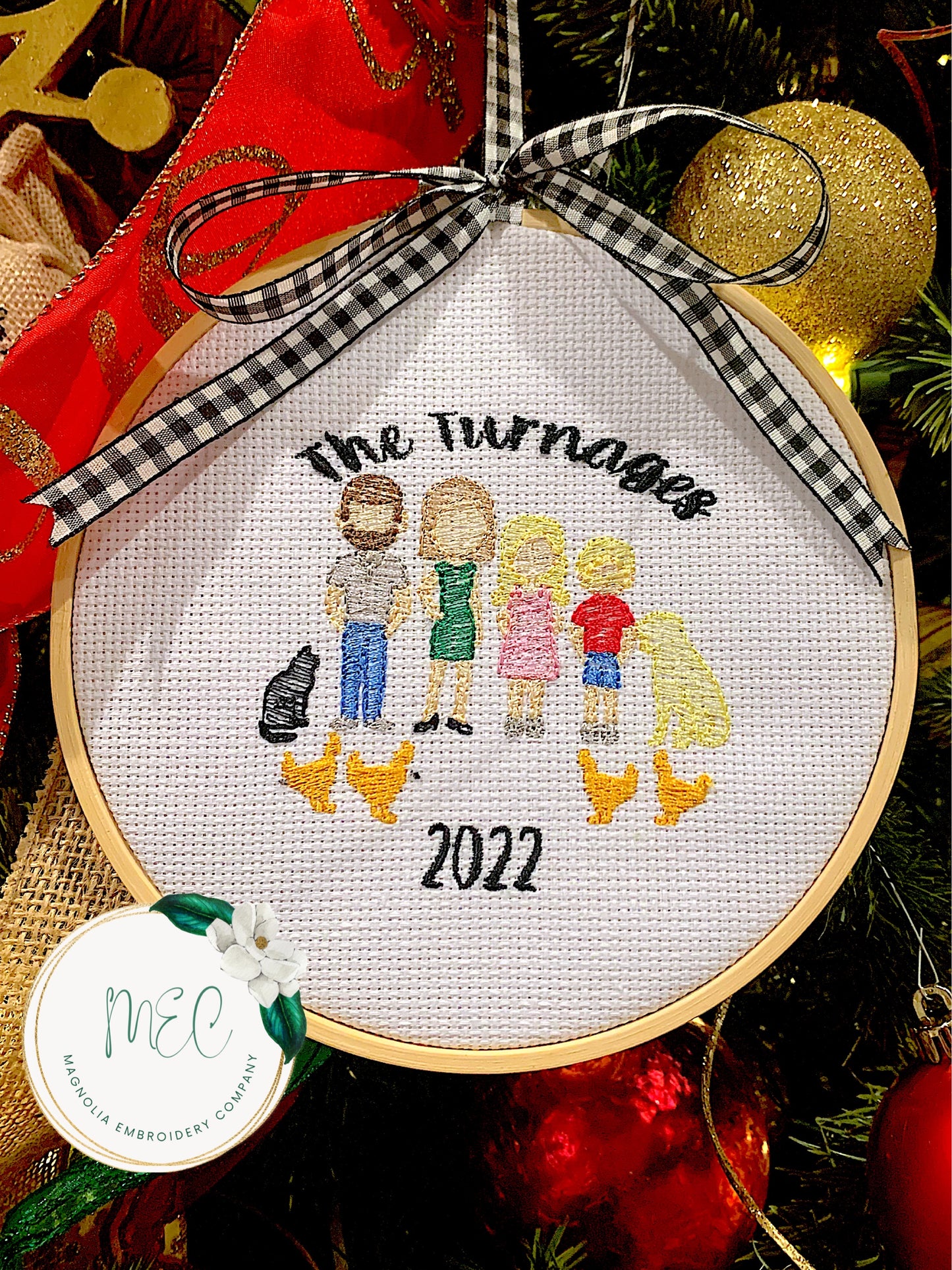Custom Embroidered Christmas Ornament