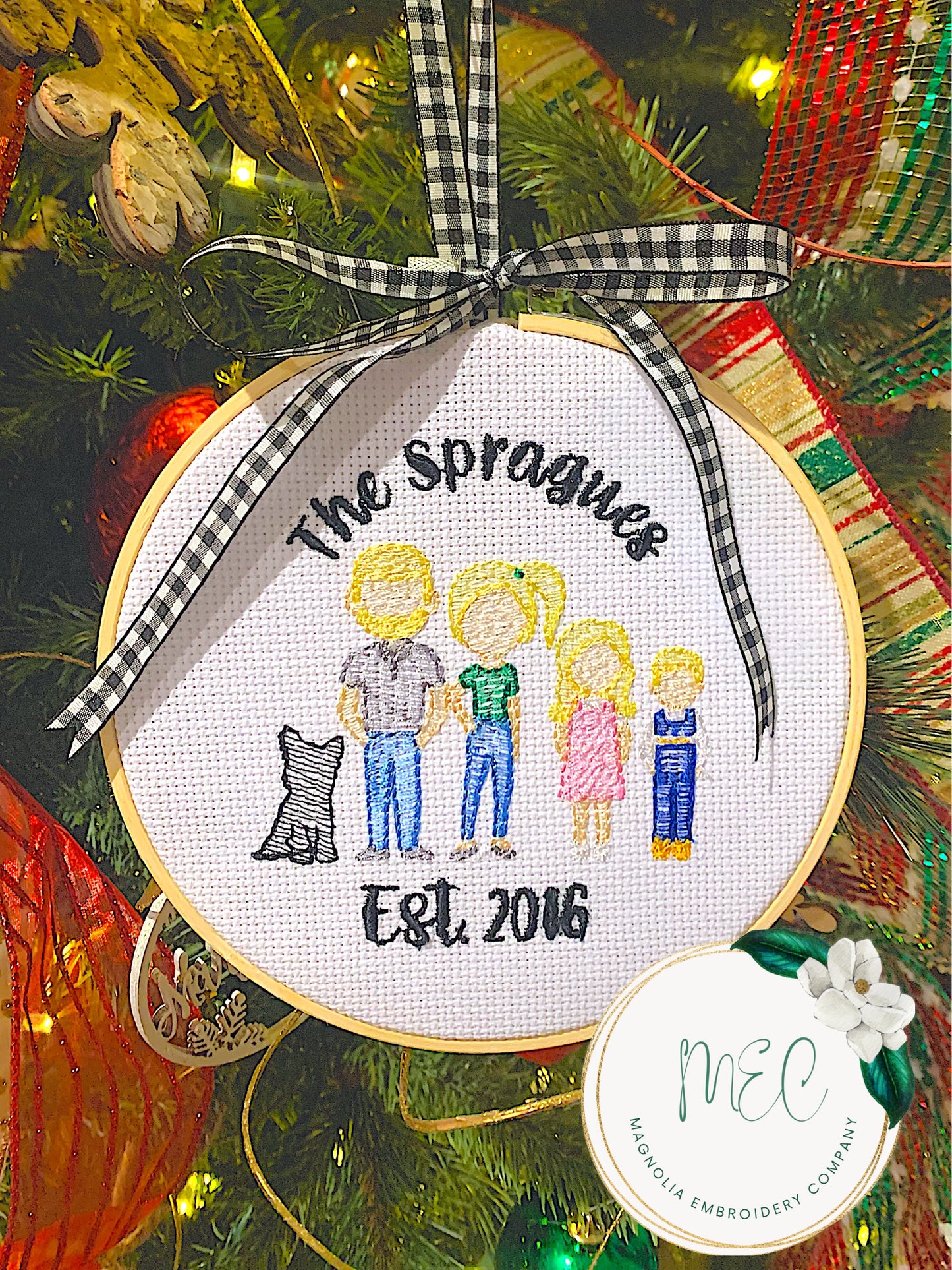 Custom Embroidered Christmas Ornament