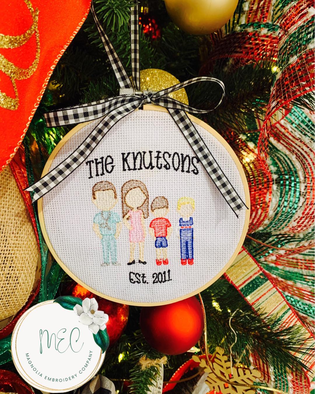 Custom Embroidered Christmas Ornament