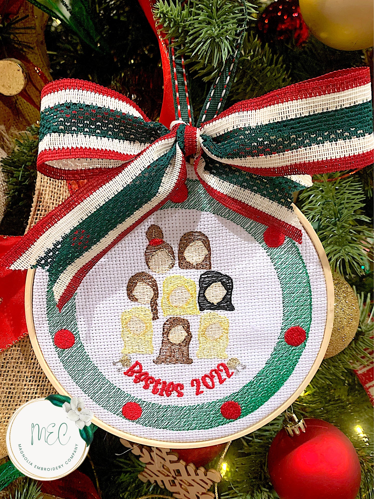 Custom Embroidered Christmas Ornament