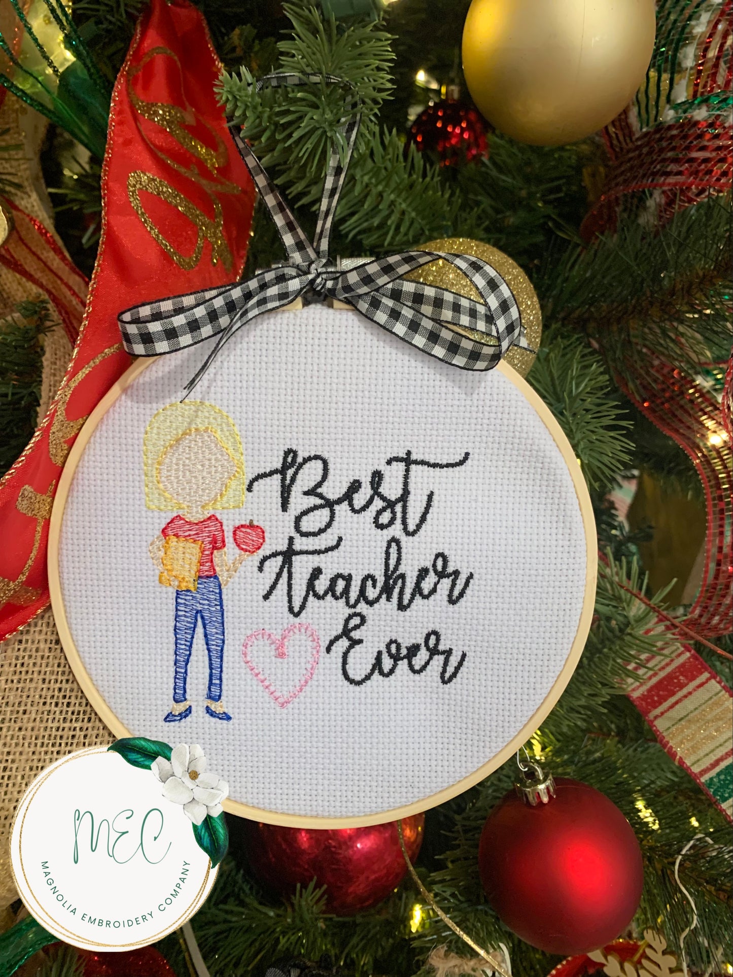 Custom Embroidered Christmas Ornament