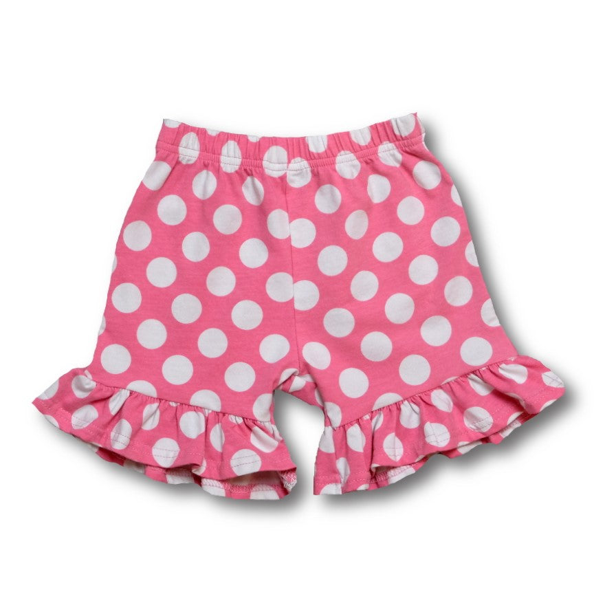 Girls Polkadot Ruffle Shorts