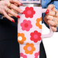 Multicolor Flower Print Handled Stainless Steel Vacuum Cup