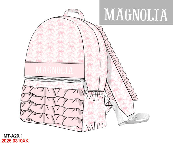 Pink Flowers + Bows Toile Luggage