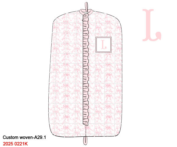 Pink Flowers + Bows Toile Luggage