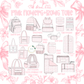 Pink Flowers + Bows Toile Luggage