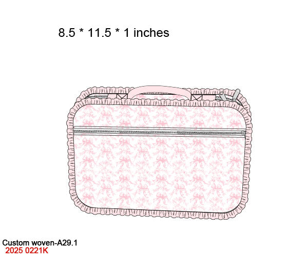 Pink Flowers + Bows Toile Luggage