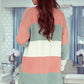 Green Colorblock Stripe Open-Front Cardigan