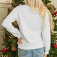 White Merry And Bright Cable Knit Pullover Sweatshirt