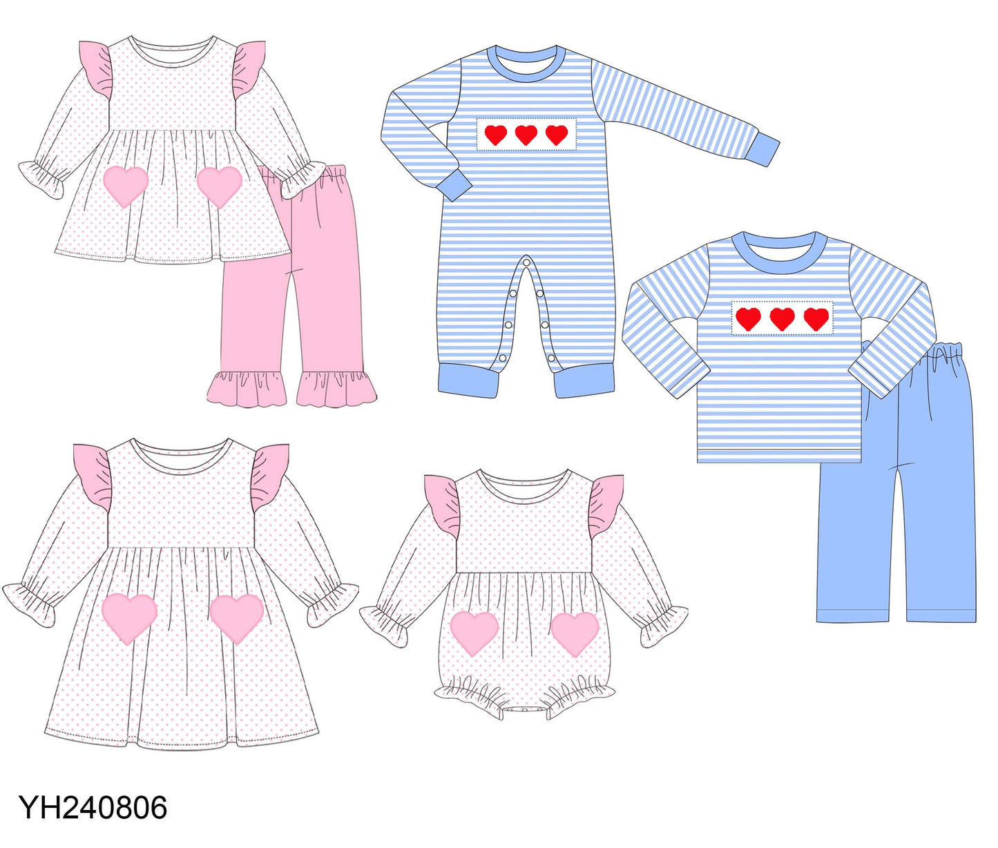 Bitty Dots & Stripes Heart Collection