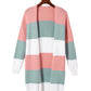 Green Colorblock Stripe Open-Front Cardigan