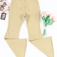 Khaki Raw Edge Mid Waist Flared Jeans