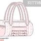 Pink Flowers + Bows Toile Luggage