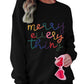 Black Merry Every Thing Glitter Slogan Sweatshirt