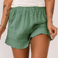 Green High Waist Pocketed Ruffle Shorts