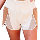 Apricot Color Block Split High Waist Shorts