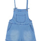 Sky Blue Grommet Tie Straps Casual Denim Romper