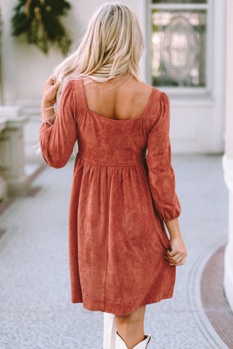 Brown Suede Dress