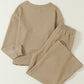 Khaki Ultra Loose Textured 2pcs Slouchy Outfit