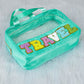 Mint Green TRAVEL Chenille Letter Clear PVC Makeup Bag