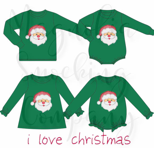 Green Santa Applique Collection