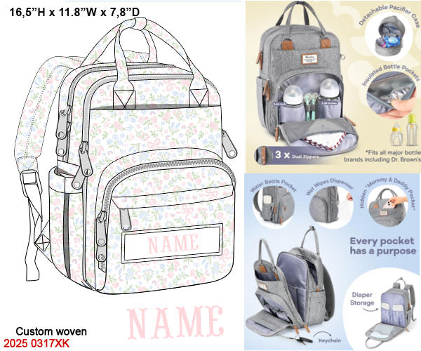 Flowers, Bows & Rainbows Luggage