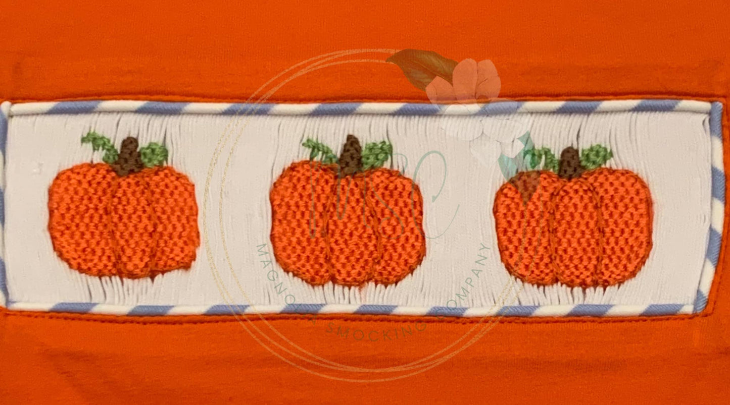 Smocked Pumpkins - Blue Stripes Collection