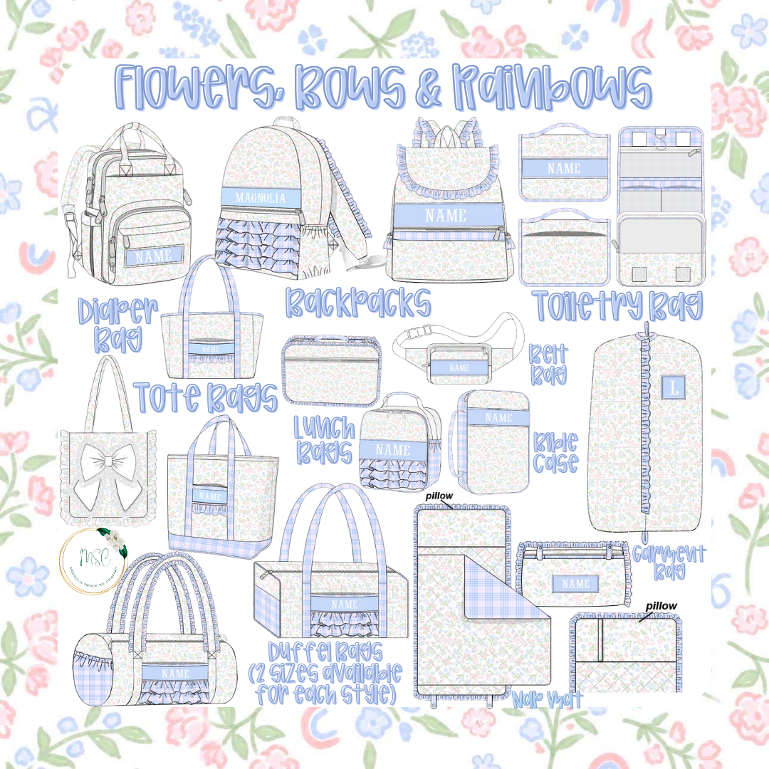Flowers, Bows & Rainbows Luggage