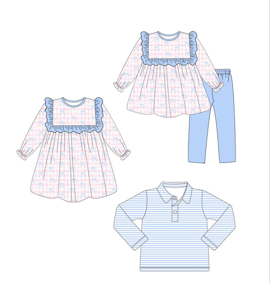 Pink Plaid & Blue Bows Collection